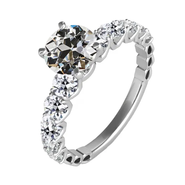 HarryChadEntcom Rings 4 Carats Old Mine Cut Natural Diamond Solitaire With Accent Anniversary Ring HarryChadEntcom Rings 4 Carats Old Mine Cut Natural Diamond Solitaire With Accent Anniversary Ring