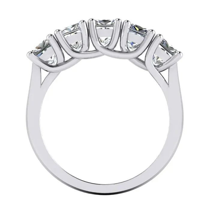 HarryChadEntcom Rings Five Stone Half Eternity Princess Natural Earth Mined Diamond Band 3 Carats HarryChadEntcom Rings Five Stone Half Eternity Princess Natural Earth Mined Diamond Band 3 Carats