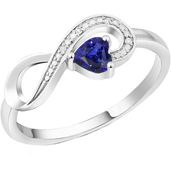 HarryChadEntcom Rings Gemstone Blue Sapphire Ring Natural Earth Mined Diamonds Infinity Style 125 Carats HarryChadEntcom Rings Gemstone Blue Sapphire Ring Natural Earth Mined Diamonds Infinity Style 125 Carats
