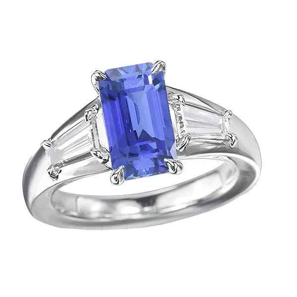 HarryChadEntcom Rings Gemstone Three Stone Emerald Blue Sapphire Natural Earth Mined Diamond Ring 350 Carats