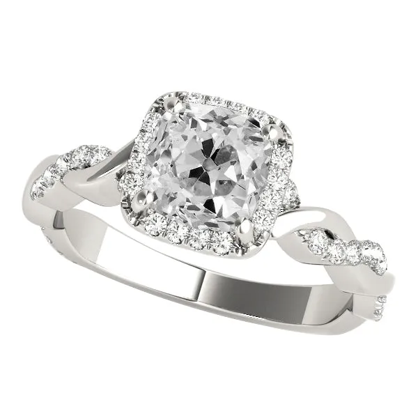 HarryChadEntcom Rings Halo Anniversary Ring Cushion Old Miner Natural Earth Mined Diamond Twisted Shank 6 Carats HarryChadEntcom Rings Halo Anniversary Ring Cushion Old Miner Natural Earth Mined Diamond Twisted Shank 6 Carats