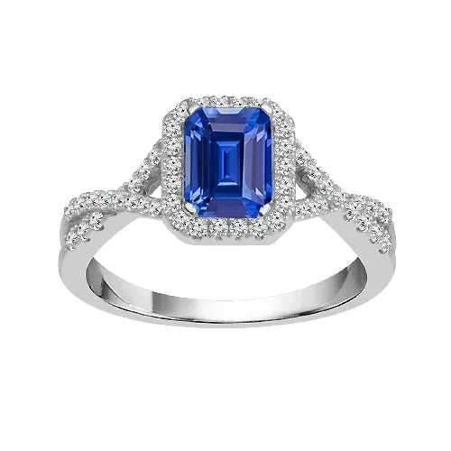 HarryChadEntcom Rings Halo Emerald Blue Sapphire Ring Twisted Shank Natural Earth Mined Diamonds 350 Carats HarryChadEntcom Rings Halo Emerald Blue Sapphire Ring Twisted Shank Natural Earth Mined Diamonds 350 Carats