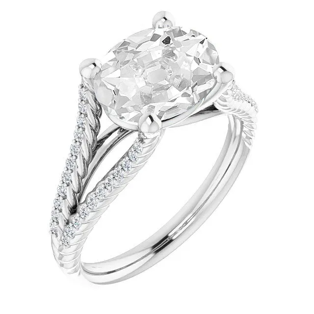 HarryChadEntcom Rings Oval Old Cut Natural Earth Mined Diamond Wedding Ring With Accents 850 Carats Split Shank HarryChadEntcom Rings Oval Old Cut Natural Earth Mined Diamond Wedding Ring With Accents 850 Carats Split Shank