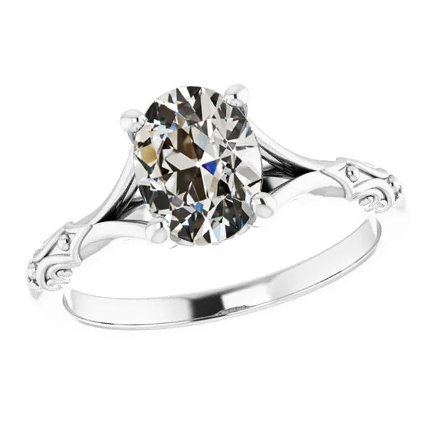 HarryChadEntcom Rings Oval Real Diamond Old Mine Cut Vintage Style Solitaire Ring 3 Carats HarryChadEntcom Rings Oval Real Diamond Old Mine Cut Vintage Style Solitaire Ring 3 Carats