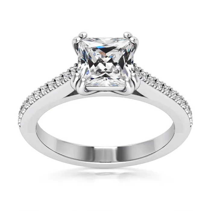 HarryChadEntcom Rings Square Cut Old Miner Real Natural Earth Mined Diamond Wedding Ring Double Prong Set 5 Carats HarryChadEntcom Rings Square Cut Old Miner Real Natural Earth Mined Diamond Wedding Ring Double Prong Set 5 Carats