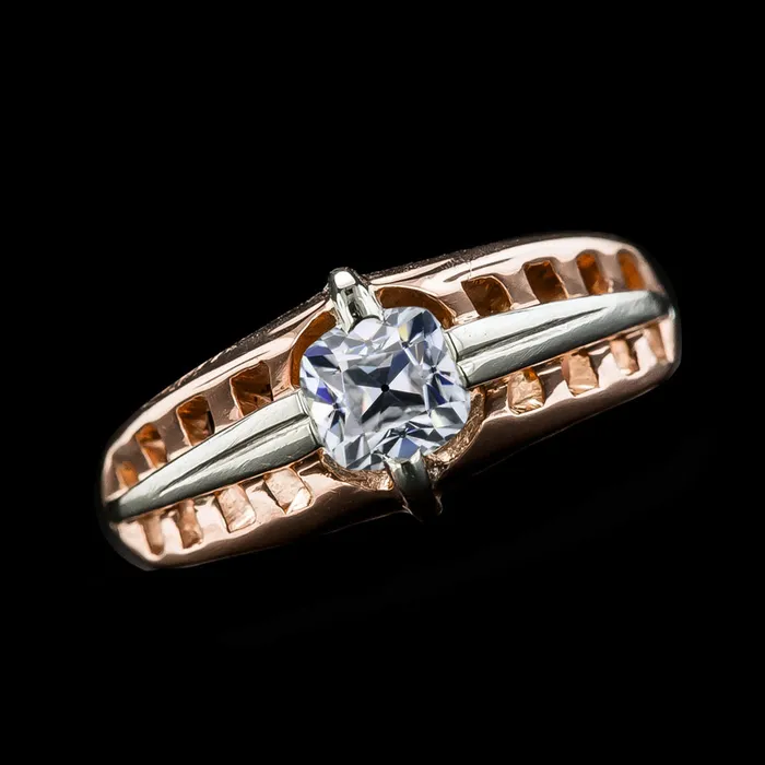 HarryChadEntcom Rings Two Tone Cushion Solitaire Old Mine Cut Real Natural Earth Mined Diamond Ring 175 Carats HarryChadEntcom Rings Two Tone Cushion Solitaire Old Mine Cut Real Natural Earth Mined Diamond Ring 175 Carats