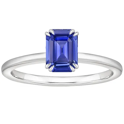 HarryChadEntcom Solitaire Ring Emerald Blue Sapphire 3 Carats White Gold 14K Rings HarryChadEntcom Solitaire Ring Emerald Blue Sapphire 3 Carats White Gold 14K Rings