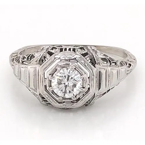 Hexagon Natural Earth Mined Diamond Wedding Ring GB Rings