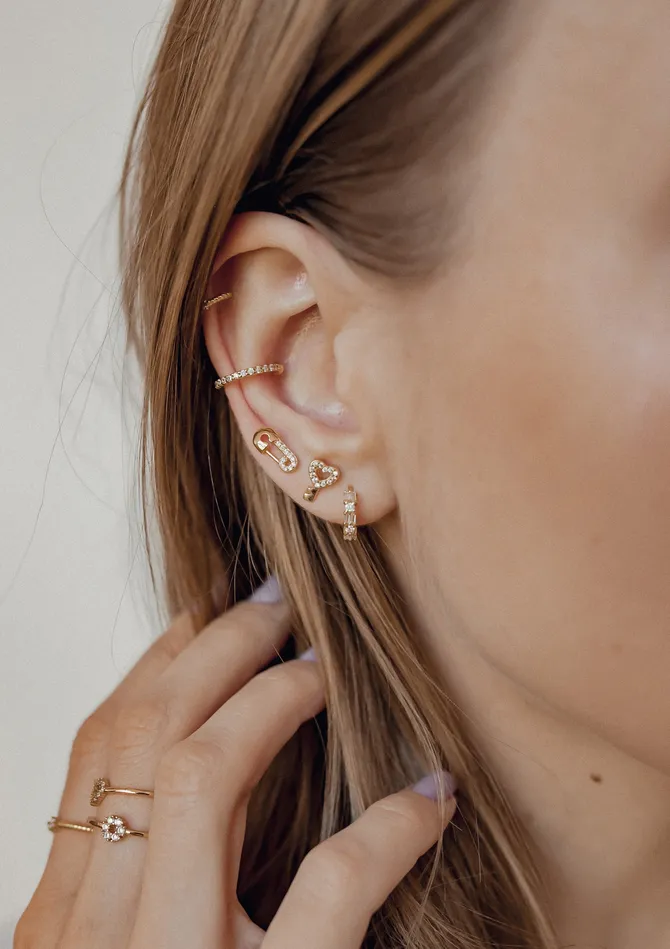 Hey Happiness Earrings Gemstone Twist Ear Cuff Sterling Silver Gold Hey Happiness Earrings Gemstone Twist Ear Cuff Sterling Silver Gold