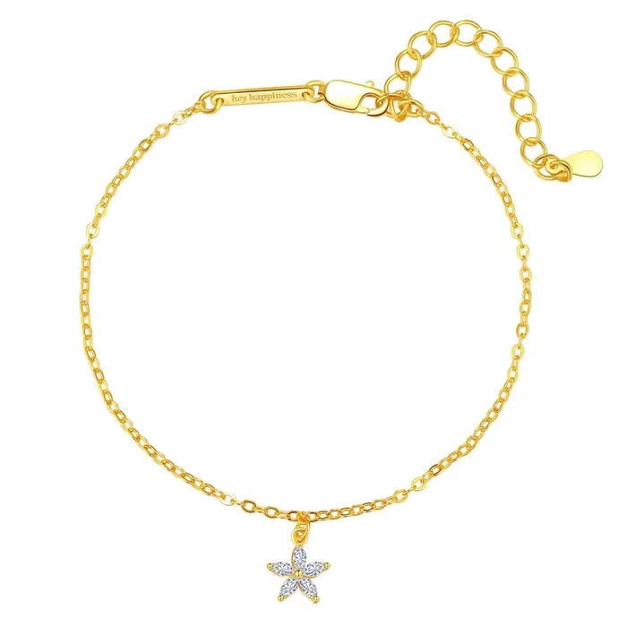 Hey Happiness Gemstone Daisy Chain Bracelet Sterling Silver Bracelets