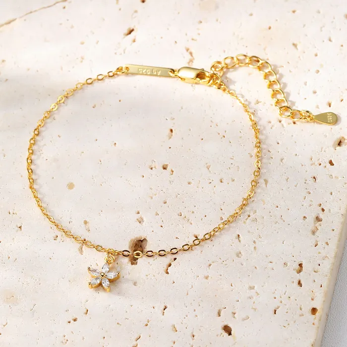 Hey Happiness Gemstone Daisy Chain Bracelet Sterling Silver Bracelets Hey Happiness Gemstone Daisy Chain Bracelet Sterling Silver Bracelets