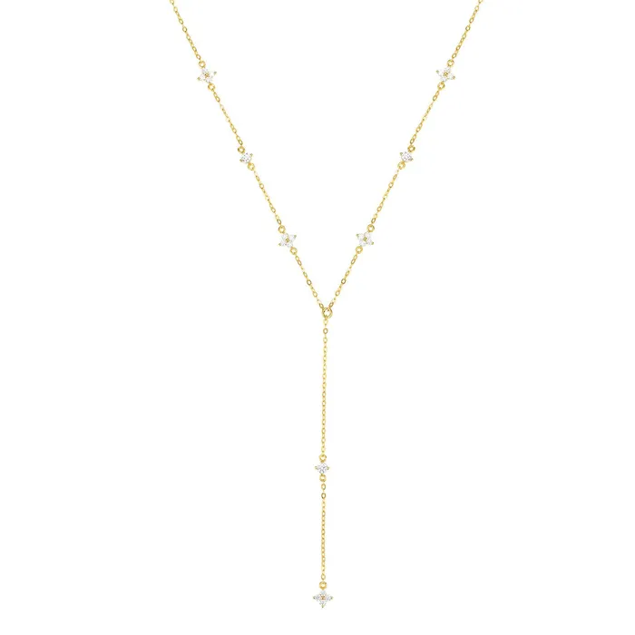 Hey Happiness Necklaces Posy Y Chain Necklace Sterling Silver Gold