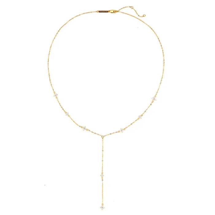 Hey Happiness Necklaces Posy Y Chain Necklace Sterling Silver Gold Hey Happiness Necklaces Posy Y Chain Necklace Sterling Silver Gold