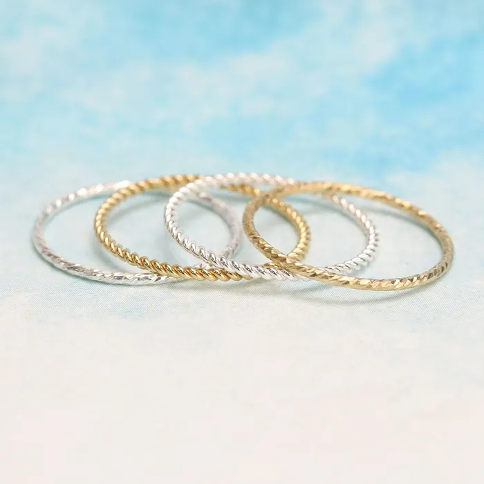 KS Rings Gold Filled Sparkle Texture Stacking Ring SIZE 6