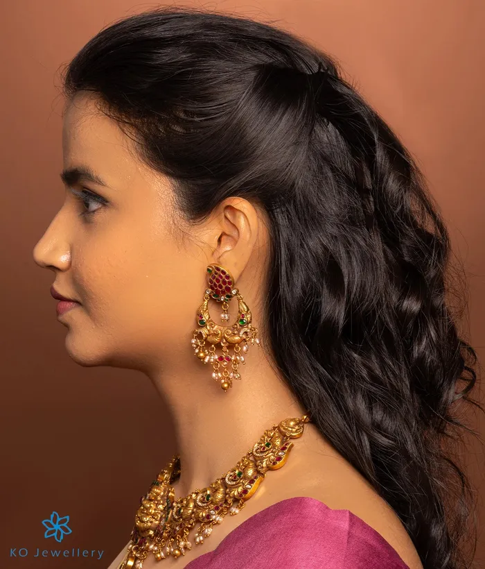 kundan Earrings The Peshkash Silver Jadau Peacock Chand Bali Earrings