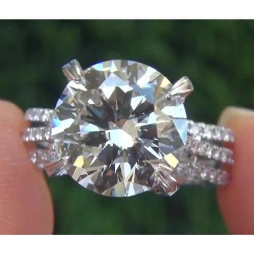 Lab Grown Diamond Engagement Ring 930 Carats Split Shank Claw Setting Jewelry GB Rings