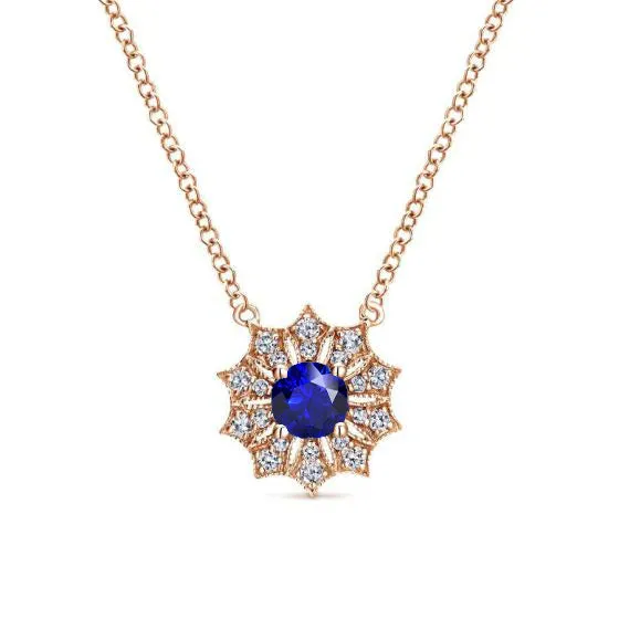 Like Edwardian Jewelry Rose Gold Round Sapphire Pendant Necklace Star Style HarryChadEntcom Necklaces Like Edwardian Jewelry Rose Gold Round Sapphire Pendant Necklace Star Style HarryChadEntcom Necklaces