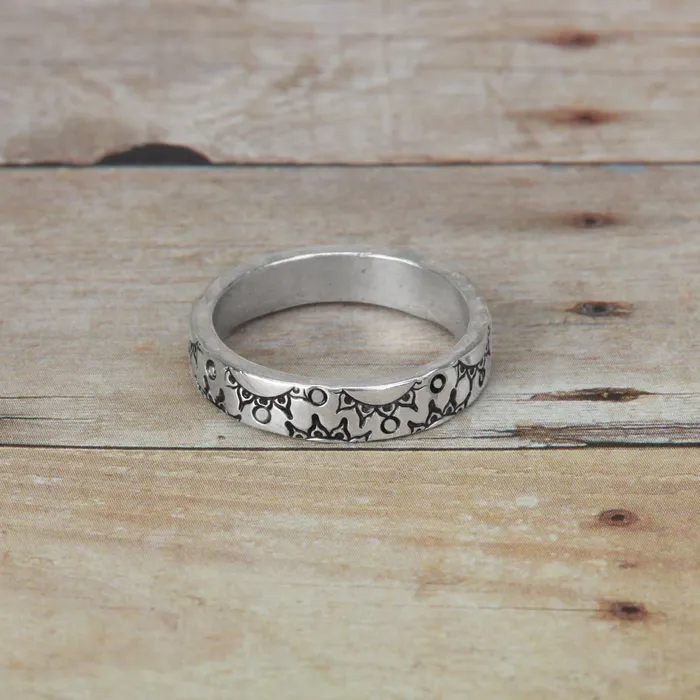 MJ Rings Pewter Ring Stamping Blank 4mm Wide SIZE 6