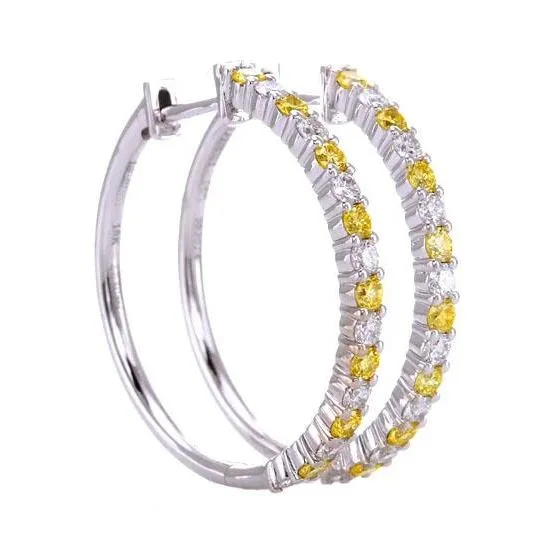 Natural Earth Mined Diamond Hoop Earrings 480 Carats Yellow Sapphires Jewelry GB Earrings Natural Earth Mined Diamond Hoop Earrings 480 Carats Yellow Sapphires Jewelry GB Earrings