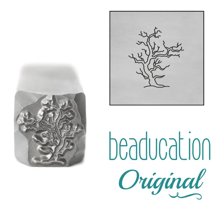 Necklaces DS 12 Creepy Halloween Dead Tree Pointing Right Metal Design Stamp 112mm Beaducation Original
