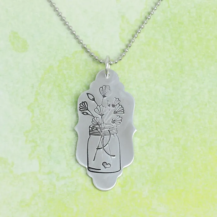 Necklaces Fat Lined Heart Metal Design Stamp 45mm Beaducation Original DS 14