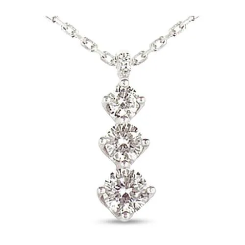 Necklaces GB 1 Carat Natural Earth Mined Diamond Trilogy Pendant Journey Collection Necklaces GB 1 Carat Natural Earth Mined Diamond Trilogy Pendant Journey Collection