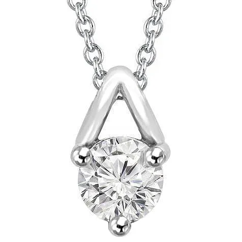 Necklaces GB Solitaire Natural Earth Mined Diamond Necklace 1 Carat 3 Prong Set Round White Gold 14K Necklaces GB Solitaire Natural Earth Mined Diamond Necklace 1 Carat 3 Prong Set Round White Gold 14K