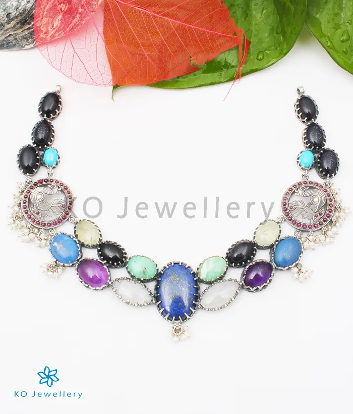Necklaces Gemstone The Lasaka Silver Gemstone Necklace