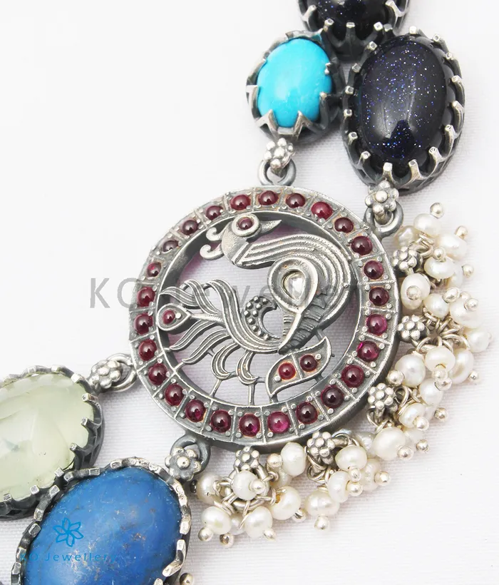 Necklaces Gemstone The Lasaka Silver Gemstone Necklace