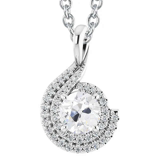 Necklaces HarryChadEntcom Halo Natural Earth Mined Diamond Pendant Old Cut 450 Carats Curved Style White Gold 14K Necklaces HarryChadEntcom Halo Natural Earth Mined Diamond Pendant Old Cut 450 Carats Curved Style White Gold 14K