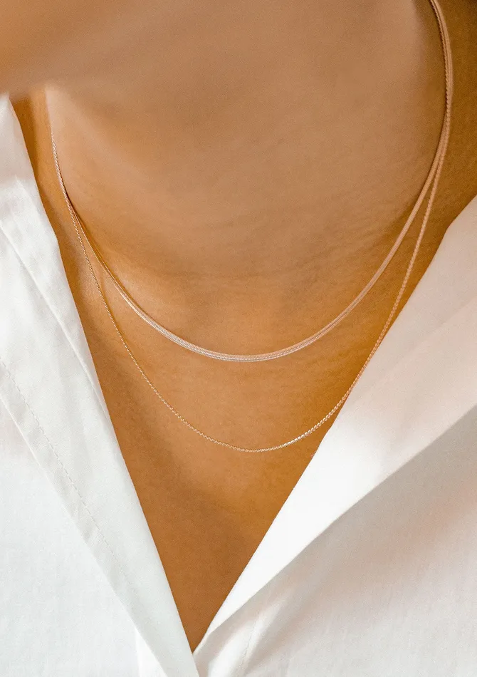 Necklaces Hey Happiness Delicate Layered Necklace Snake Chain Rose Gold Necklaces Hey Happiness Delicate Layered Necklace Snake Chain Rose Gold