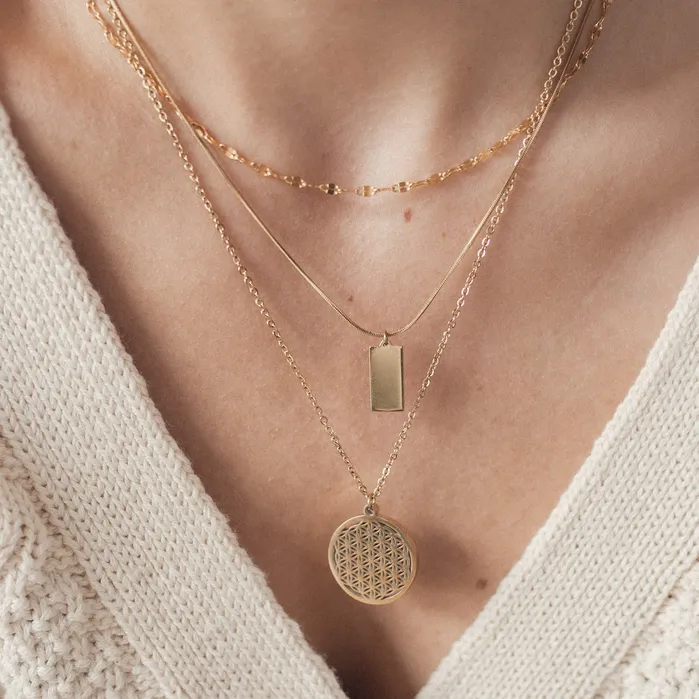 Necklaces Hey Happiness Flower of Life Pendant Necklace Gold Necklaces Hey Happiness Flower of Life Pendant Necklace Gold