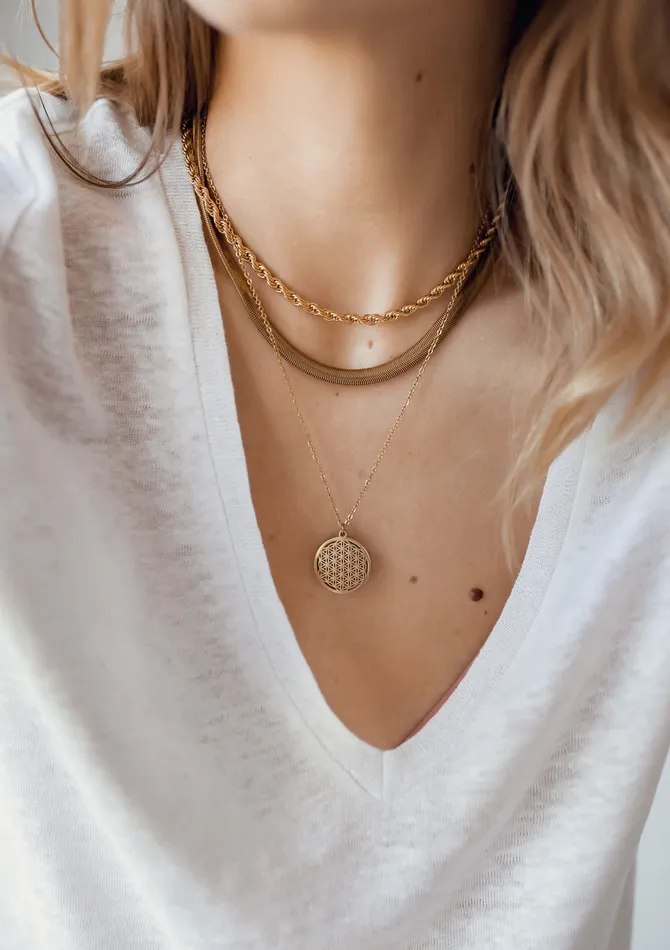 Necklaces Hey Happiness Flower of Life Pendant Necklace Gold Necklaces Hey Happiness Flower of Life Pendant Necklace Gold
