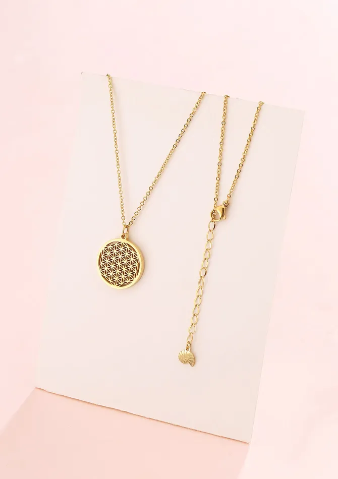 Necklaces Hey Happiness Flower of Life Pendant Necklace Gold Necklaces Hey Happiness Flower of Life Pendant Necklace Gold