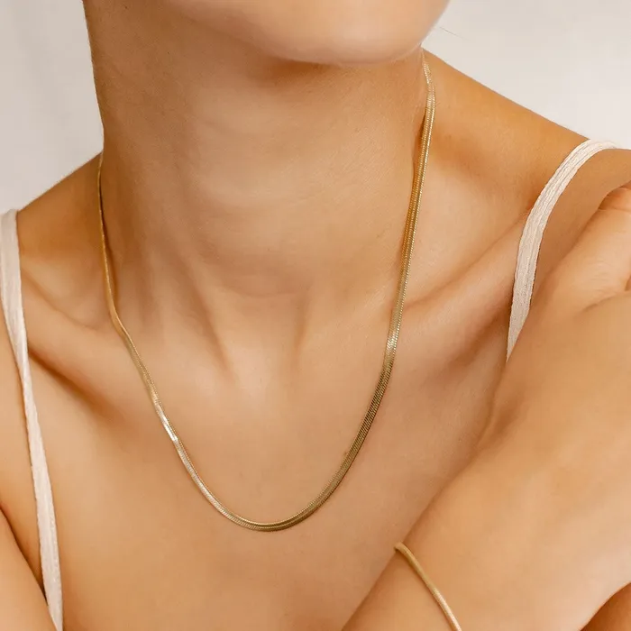 Necklaces Hey Happiness Snake Chain Necklace Gold Necklaces Hey Happiness Snake Chain Necklace Gold