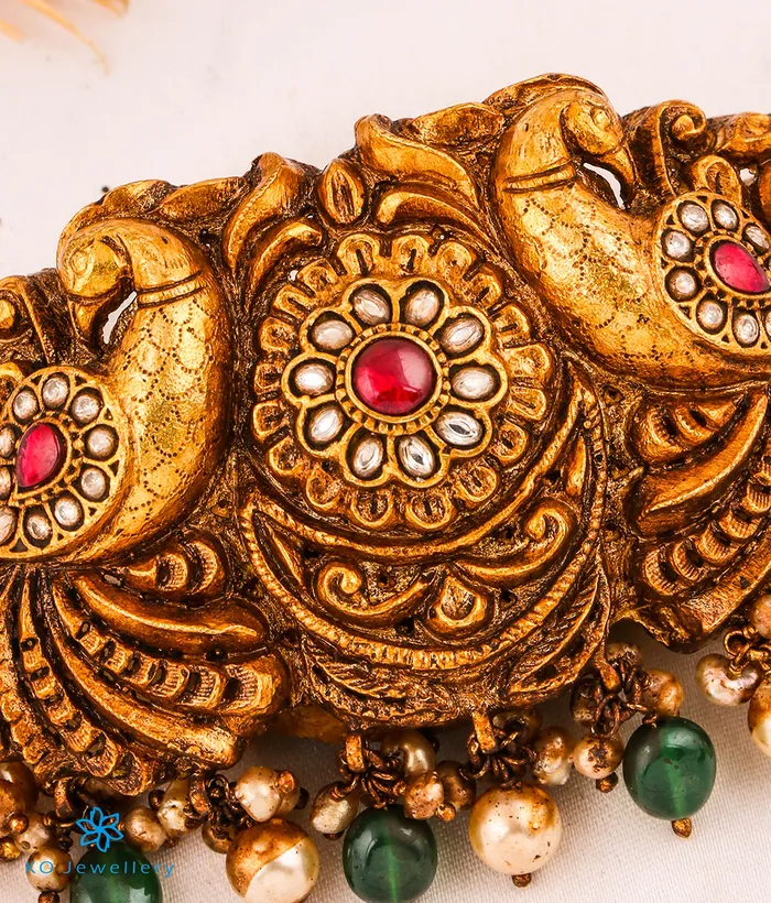 Necklaces Kundan The Tavus Silver Pearl Choker Necklace