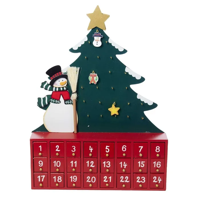 Necklaces Kurt Adler Kurt Adler Wooden Snowman With Christmas Tree Advent Calendar MultiColor Necklaces Kurt Adler Kurt Adler Wooden Snowman With Christmas Tree Advent Calendar MultiColor