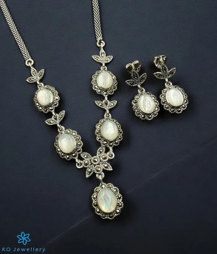 Necklaces Marcasite The Exquisite Elegance Silver Marcasite Necklace Earrings Mother of Pearl Necklaces Marcasite The Exquisite Elegance Silver Marcasite Necklace Earrings Mother of Pearl