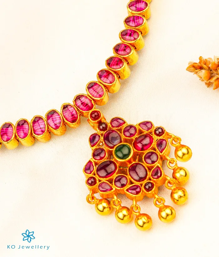 Necklaces Silversmith The Bhavika Silver Reversible Addige Necklace