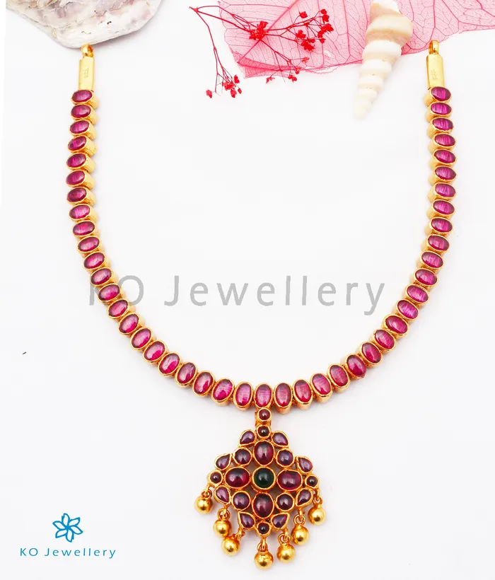 Necklaces Silversmith The Bhavika Silver Reversible Addige Necklace