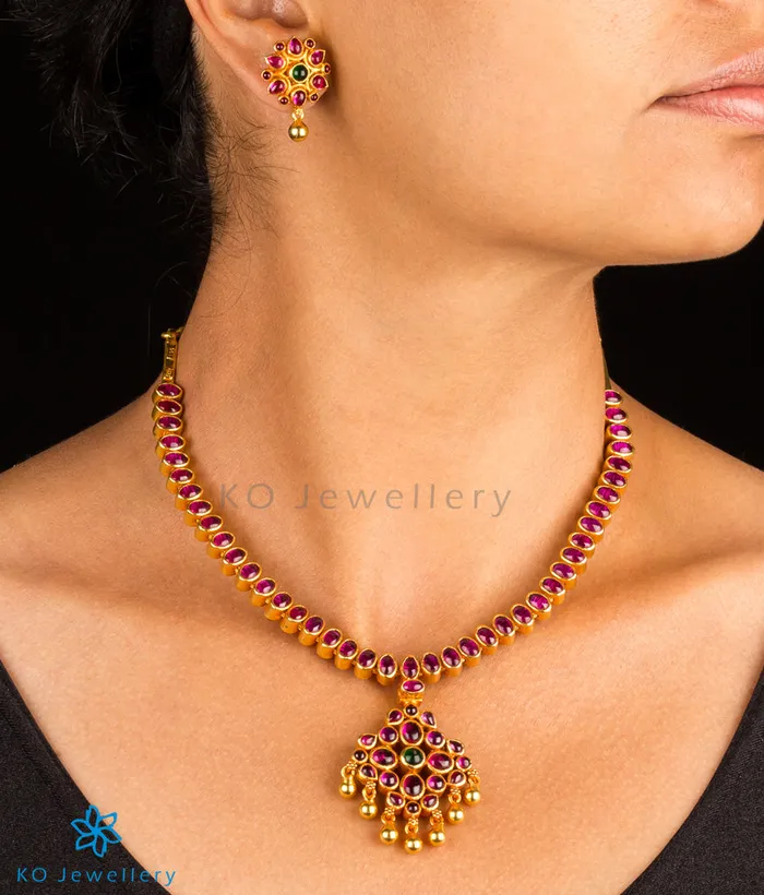 Necklaces Silversmith The Bhavika Silver Reversible Addige Necklace