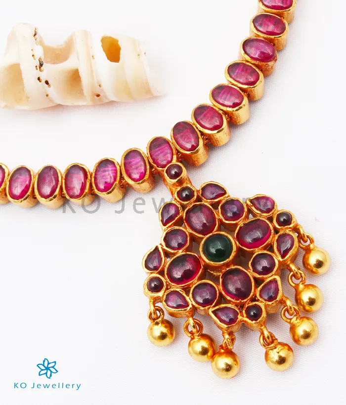Necklaces Silversmith The Bhavika Silver Reversible Addige Necklace