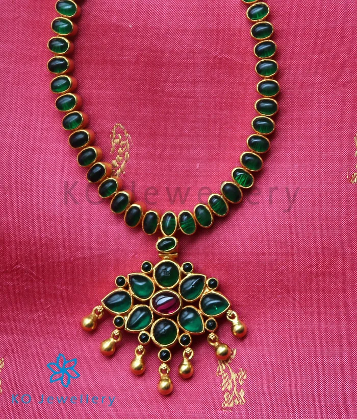 Necklaces Silversmith The Dwija Silver Green Addige Necklace