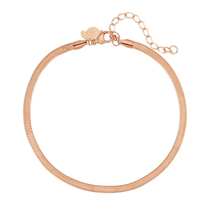Necklaces Snake Chain Anklet Rose Gold Hey Happiness