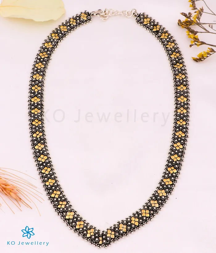 Necklaces The Miraya Silver Antique 2 tone Necklace Jaipur