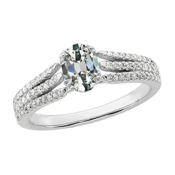 Oval Old Mine Cut Real Natural Earth Mined Diamond Ring Split Shank 550 Carats Pave Set Gold HarryChadEntcom Rings Oval Old Mine Cut Real Natural Earth Mined Diamond Ring Split Shank 550 Carats Pave Set Gold HarryChadEntcom Rings