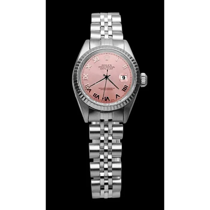 Pink Roman Dial Rolex Datejust Watch Ss Jubilee Bracelet GB Bracelets