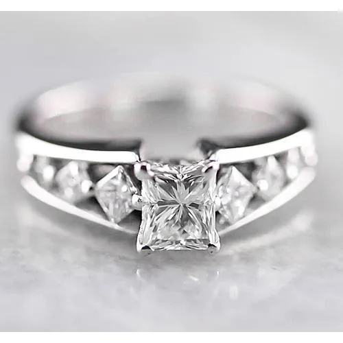 Rings 175 Carats Princess Real Natural Earth Mined Diamond Engagement Ring GB Rings 175 Carats Princess Real Natural Earth Mined Diamond Engagement Ring GB
