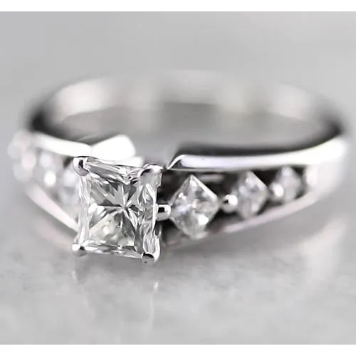 Rings 175 Carats Princess Real Natural Earth Mined Diamond Engagement Ring GB Rings 175 Carats Princess Real Natural Earth Mined Diamond Engagement Ring GB