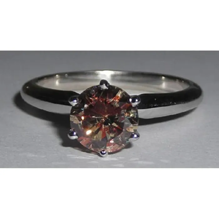 Rings GB 1 Carat Round Red Ruby Engagement Ring Solitaire Gemstone